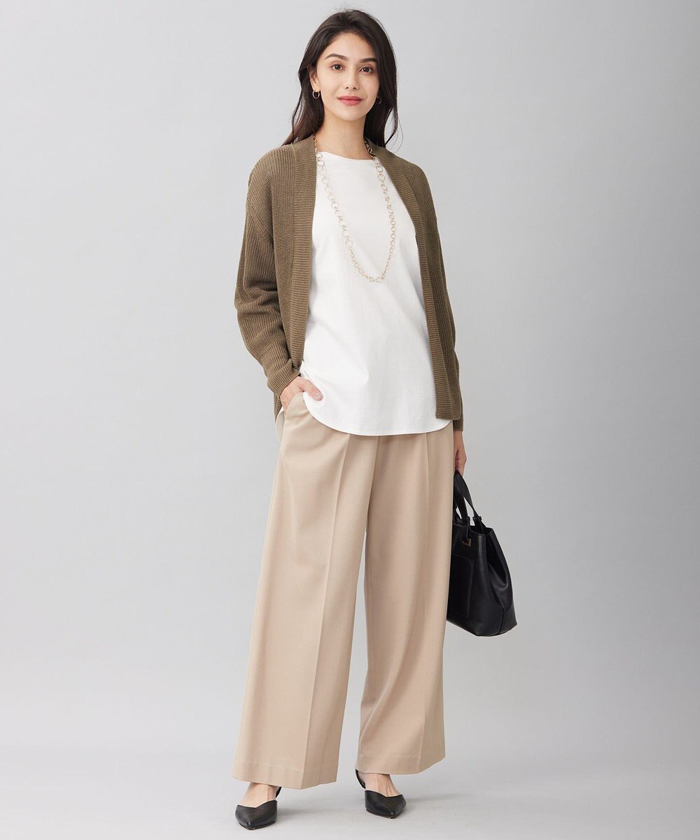 自由区 【洗える】ライトフィールジャージータックワイド パンツ 