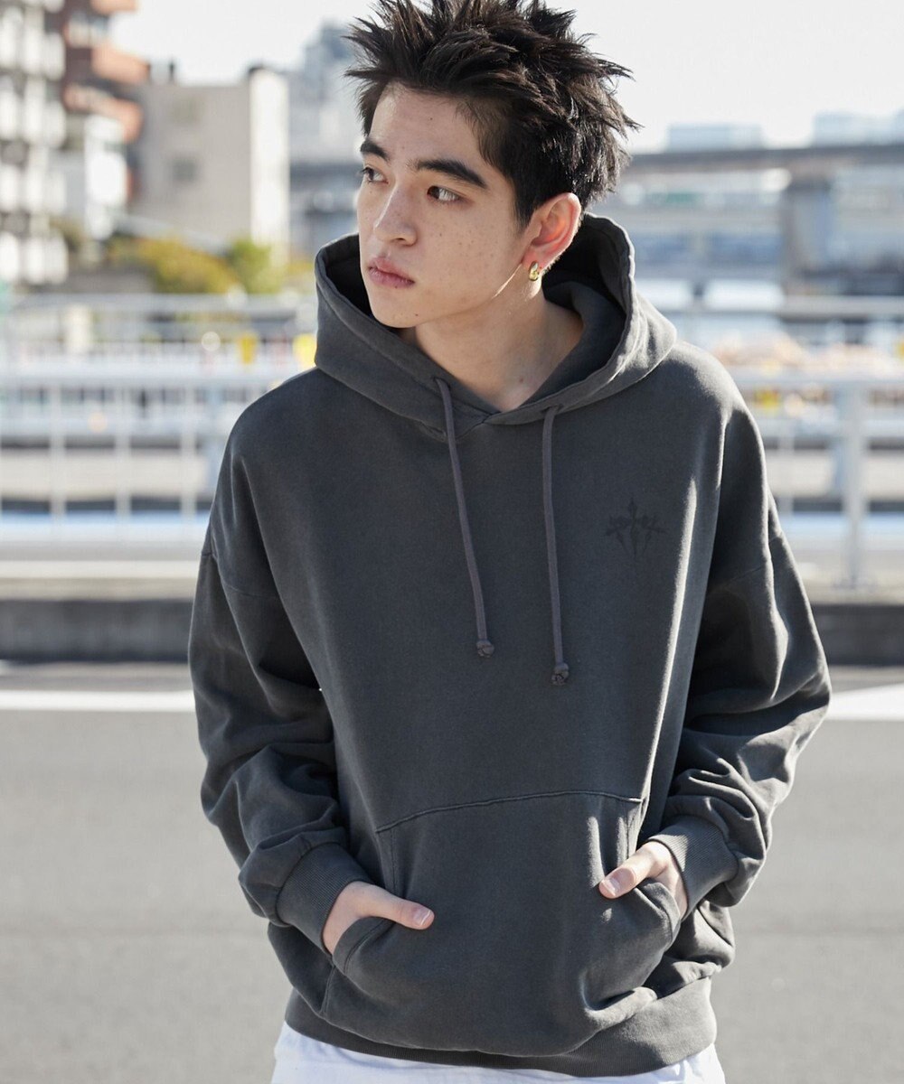 WEGO 【ユニセックス着用ITEM】ピグメントグラフィックプルパーカー 