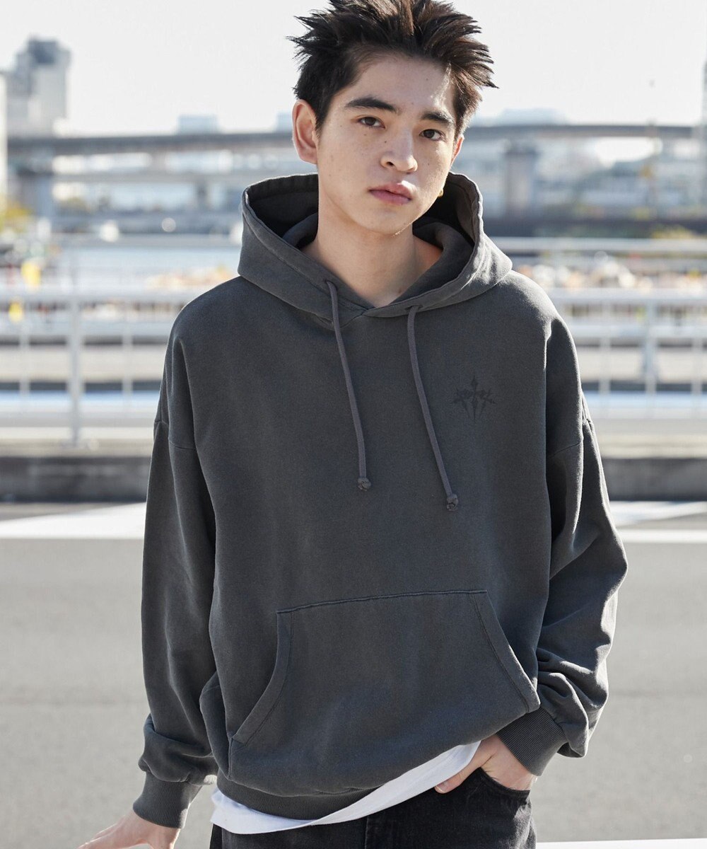 WEGO 【ユニセックス着用ITEM】ピグメントグラフィックプルパーカー 