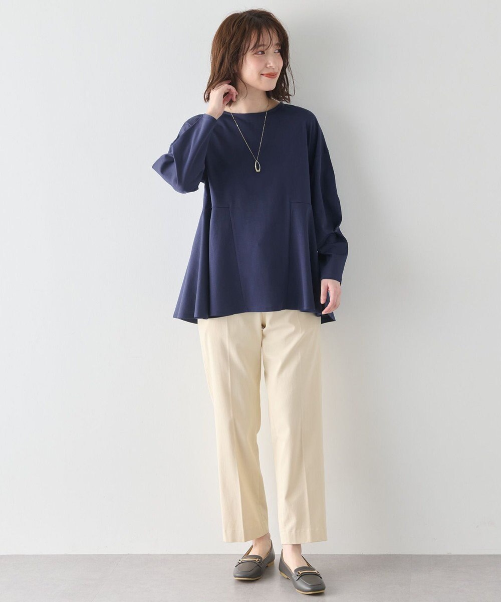 ANY ジョーゼット裏起毛ペプラムプルオーバー 