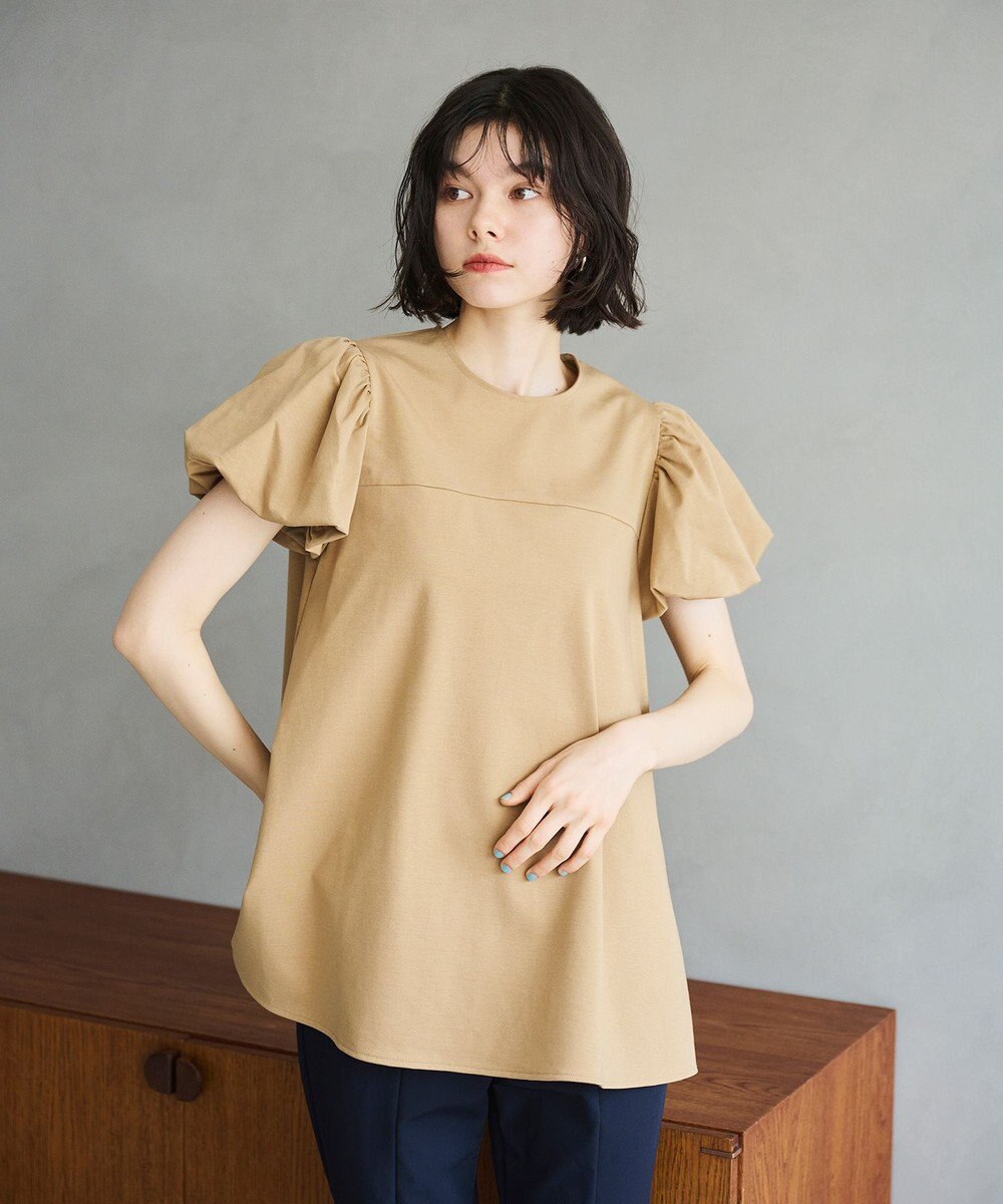 #Newans 【洗える】Aラインパフスリーブカットソー 