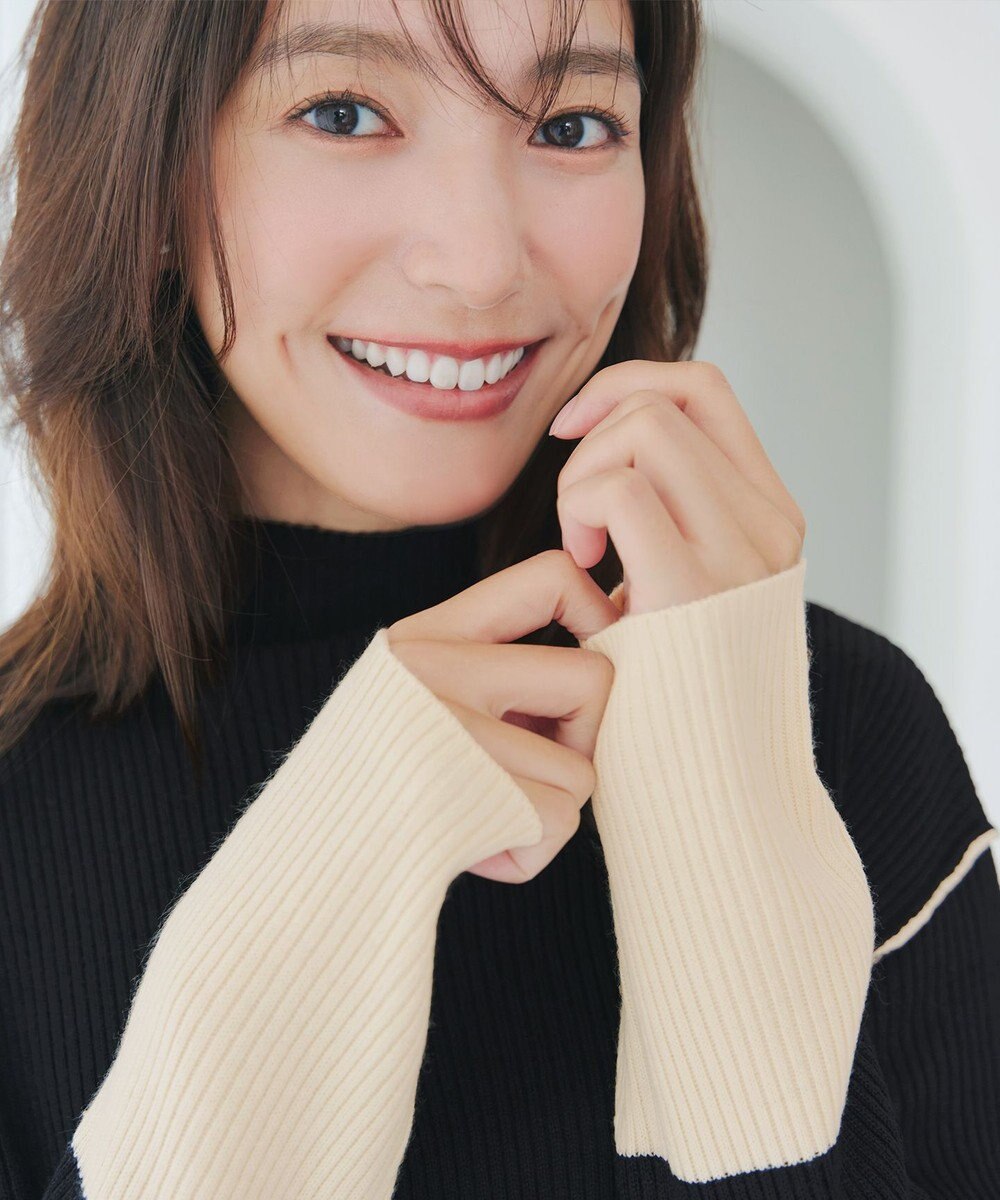 Tiaclasse 配色スリーブリブニットトップス 