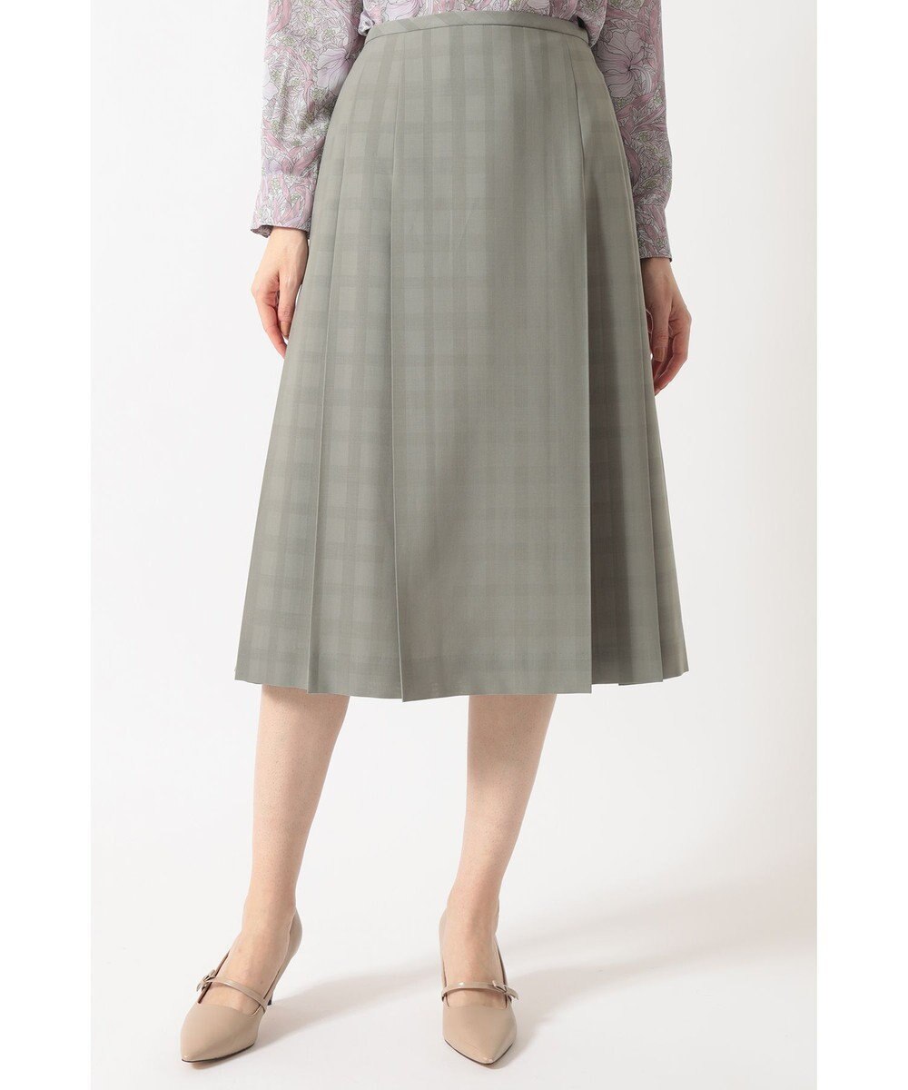 DAKS ビッグシャドーチェック セミフレアプリーツスカート 