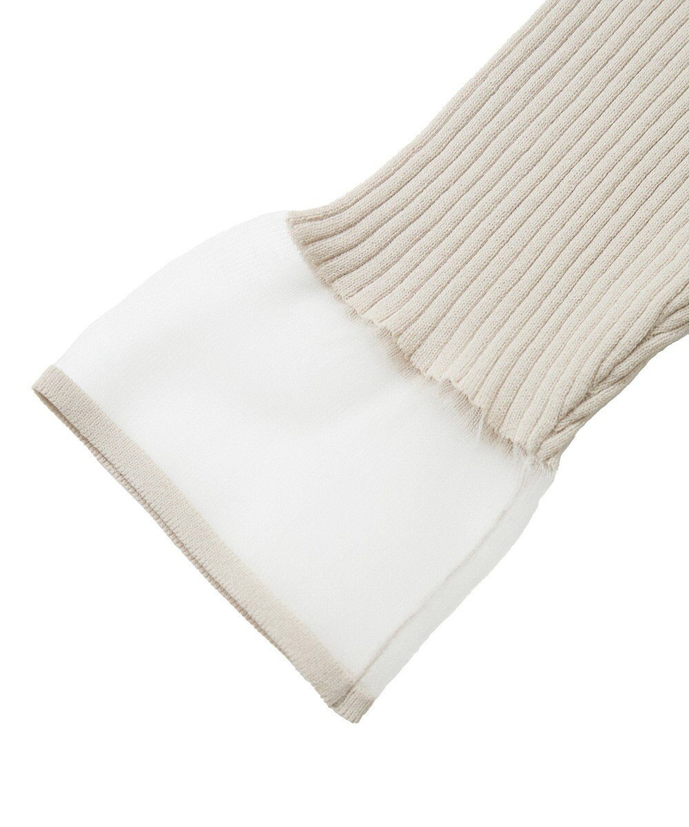 YECCA VECCA 袖口シアーリブニット 