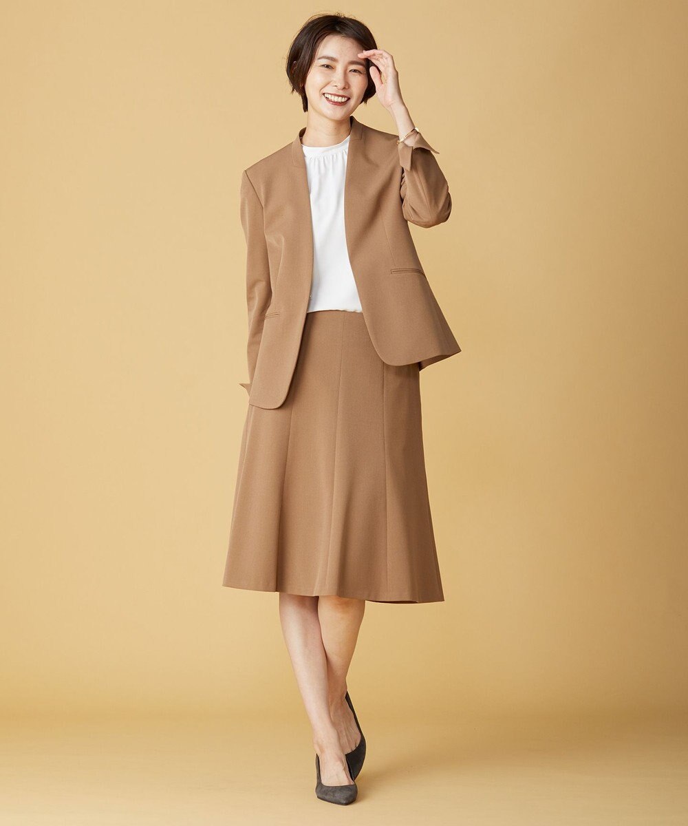 J.PRESS LADIES S 【洗える】アルガンシルク ノーカラー ジャケット 