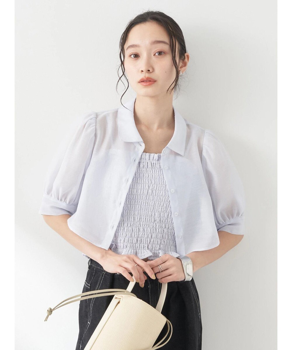 earth music&ecology ＳＥＴ２点シアークロップドシャツ×シャーリングタンク 