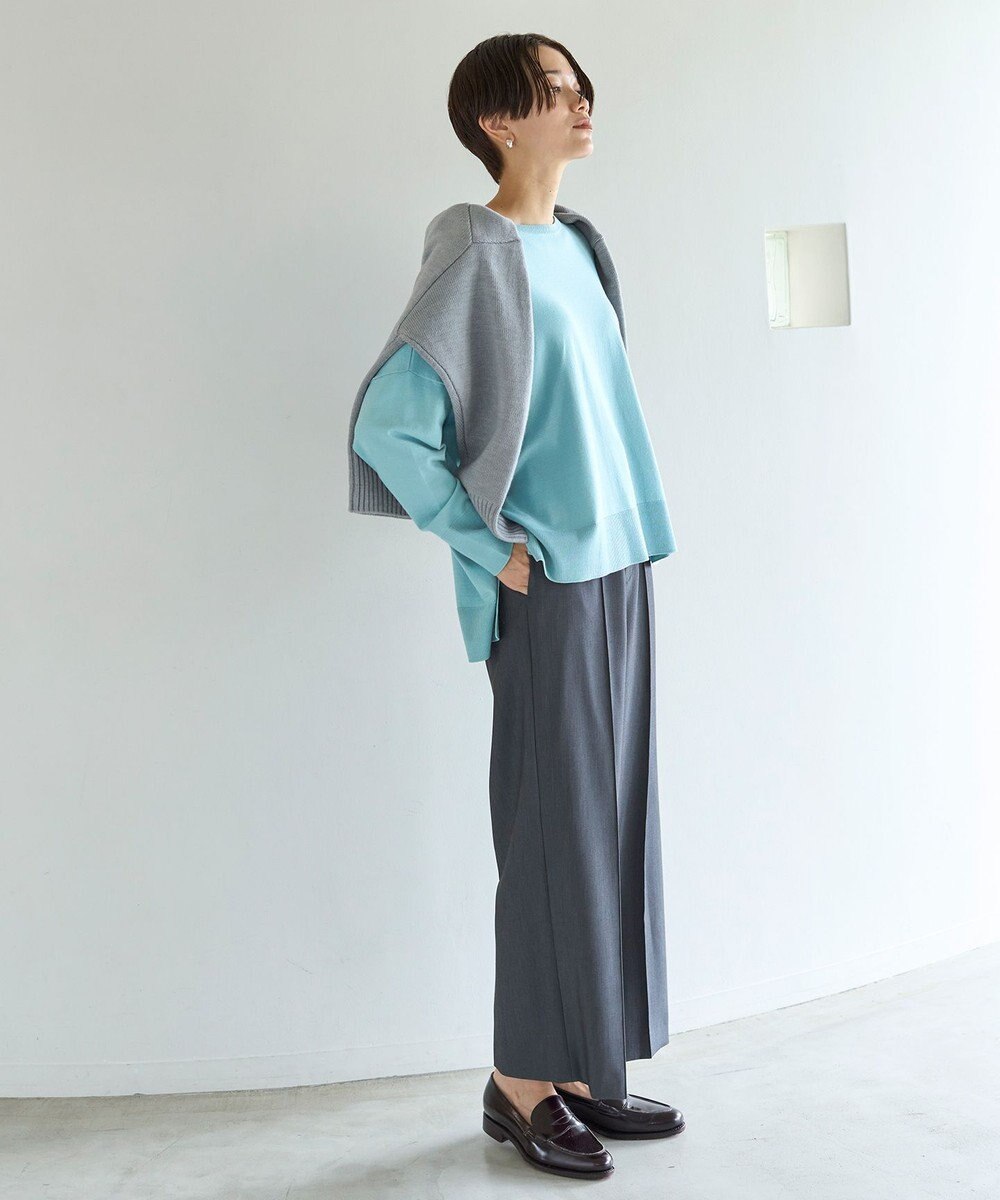 UNFILO イージーケア ワイドパンツ 