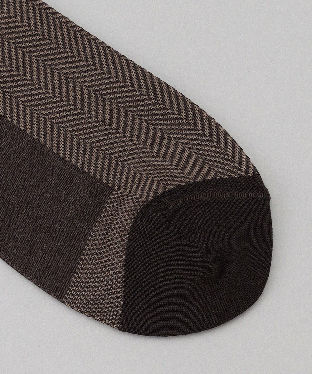GOTAIRIKU 蒸れにくい/高耐久【日本製/ビジカジ兼用/定番】オリジナル コーデュラ混 ソックス_ヘリンボーン柄 