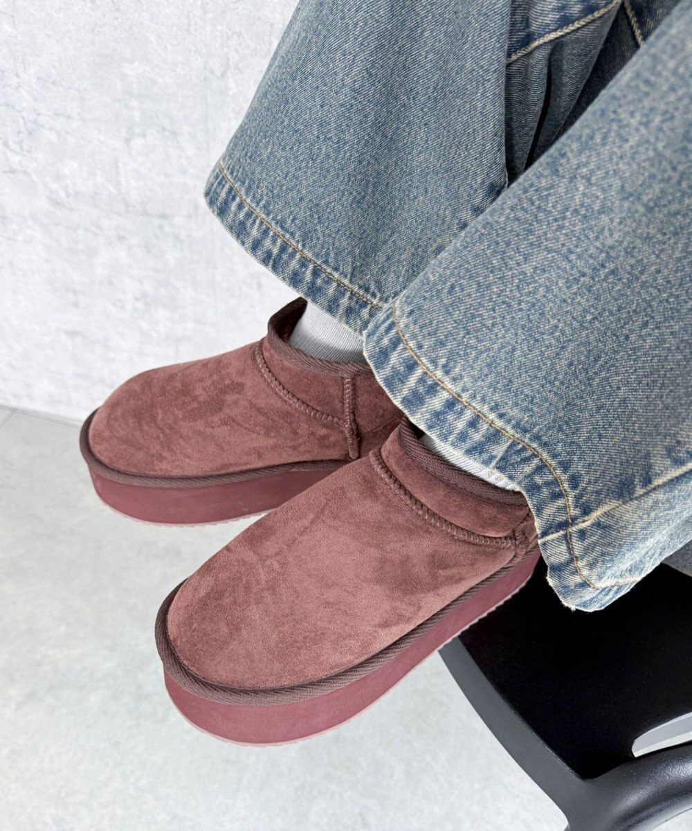 WEGO 【25年秋冬新作/あったかブーツ】厚底ムートンタッチブーツ 