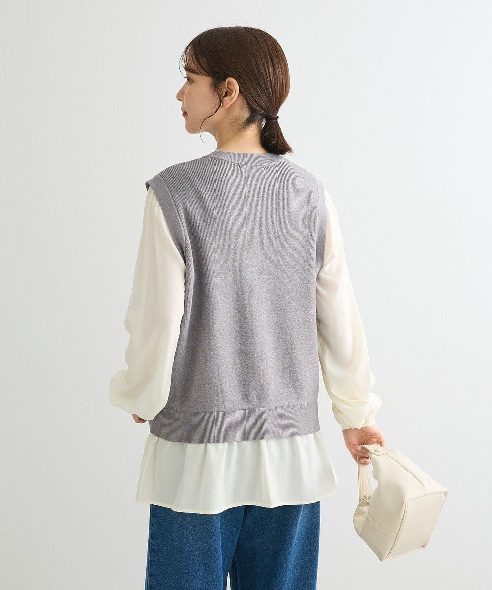 Green Parks 布帛ドッキングニットチュニック 