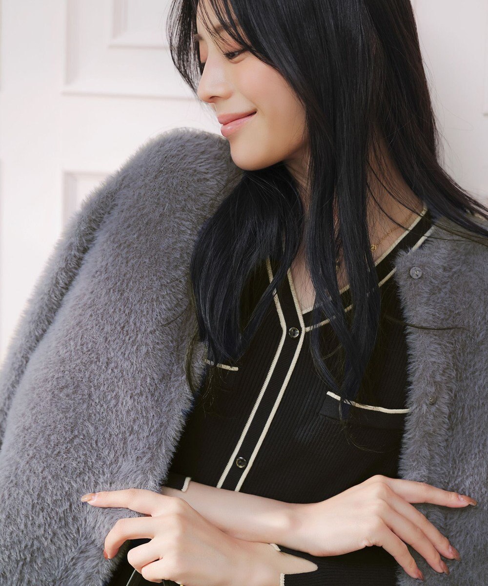 ANY SIS S フェザーニット ジャケット 