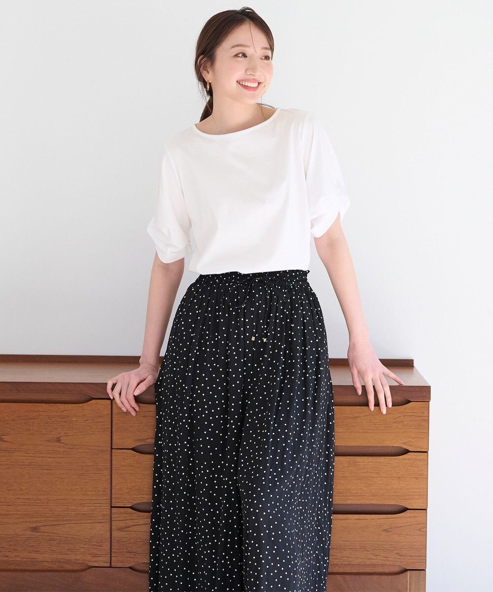 ANY 【接触冷感】シルケットスムース タックスリーブトップス 