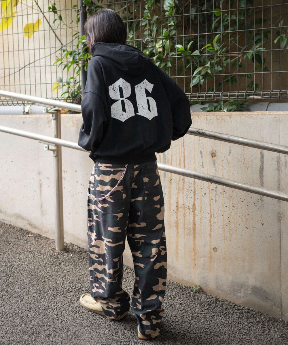 WEGO 【ユニセックス着用ITEM】グラフィックバルーンクロップドプルパーカー 