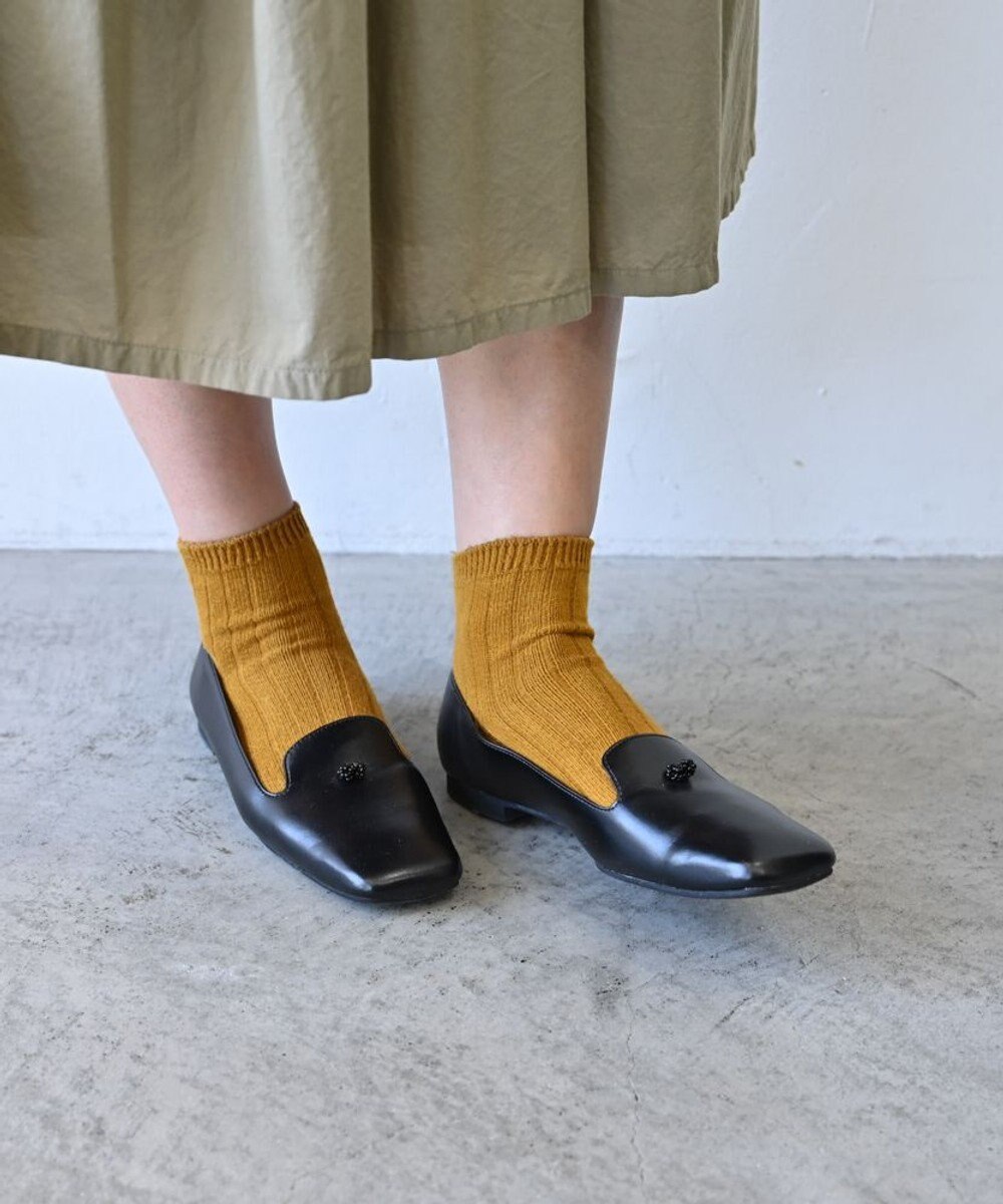 muuc ビーズモチーフのスクエアシューズ 