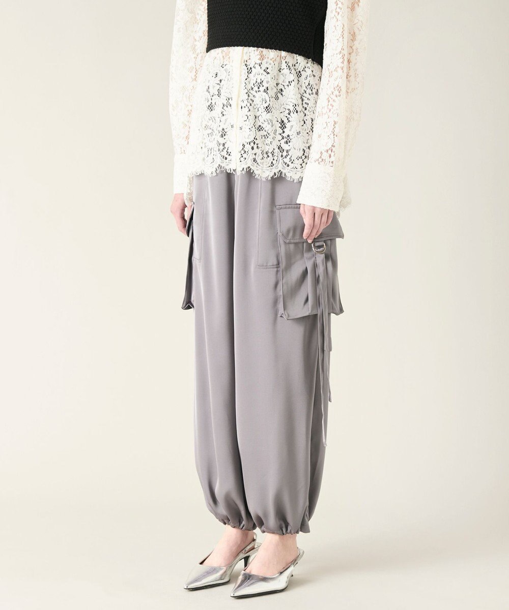 GRACE CONTINENTAL サテンカーゴパンツ 