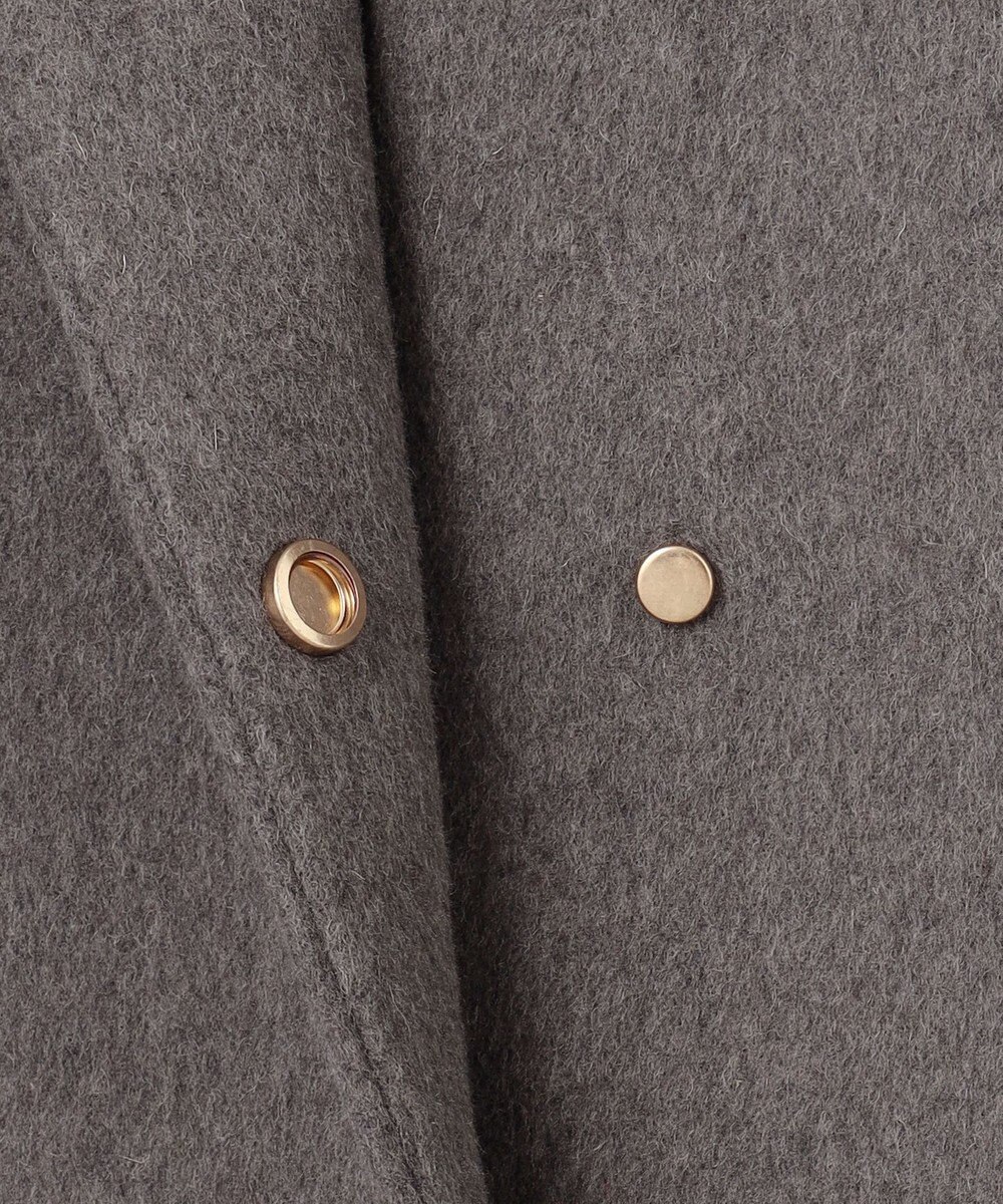ANY 【防風裏地】ウールブレンドノーカラーコート 