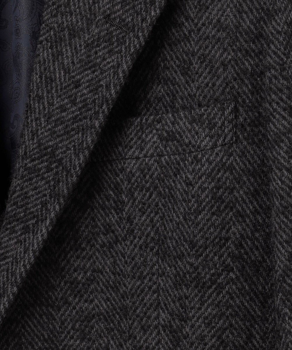 JOSEPH ABBOUD 【キングサイズ・尾州産カシミヤブレンド×アルパカ混素材】カシミヤブレンドアルパカヘリンボン チェスターコート 