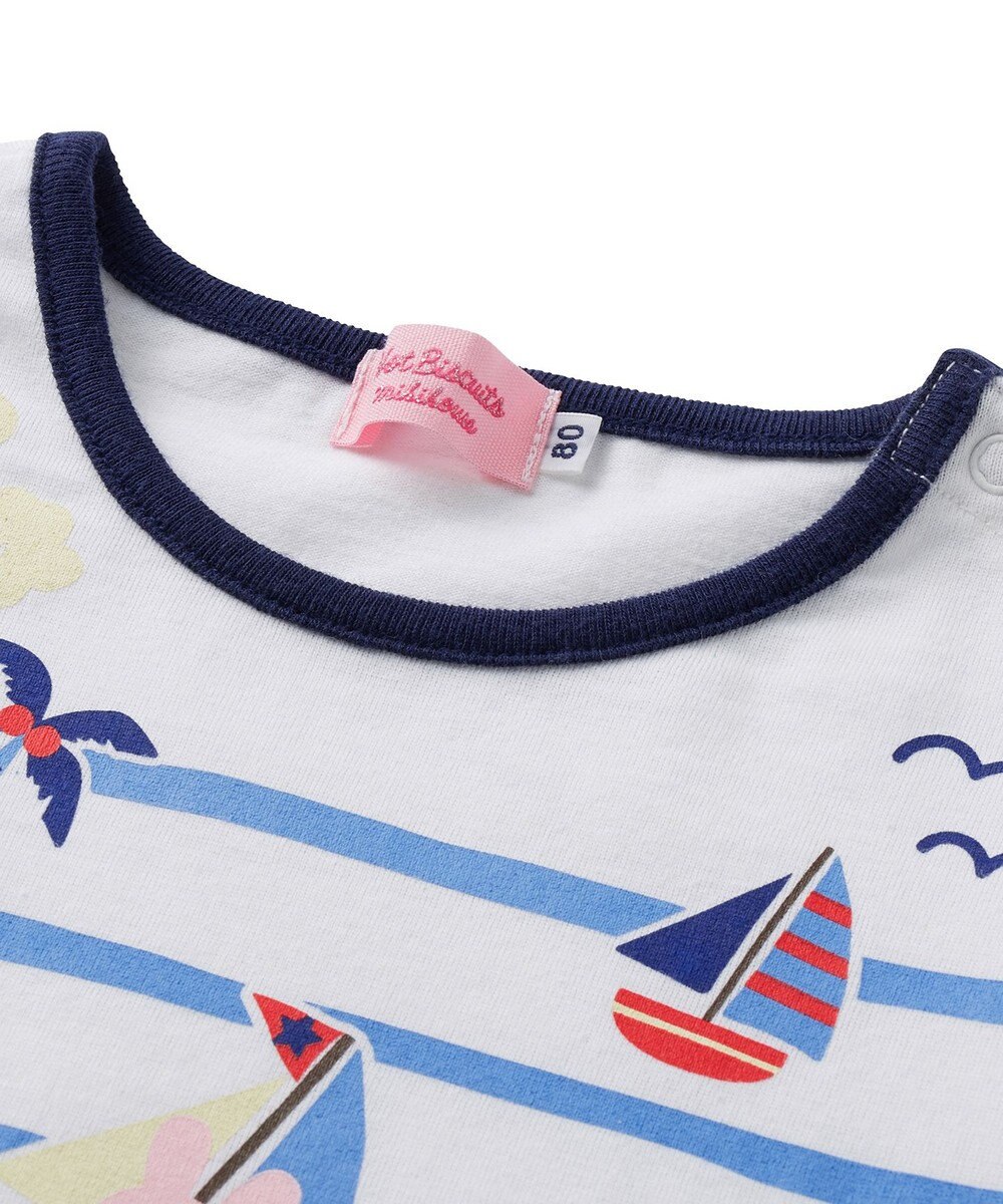 MIKI HOUSE HOT BISCUITS 【80-90cm】ヨットでバカンスＴシャツ 