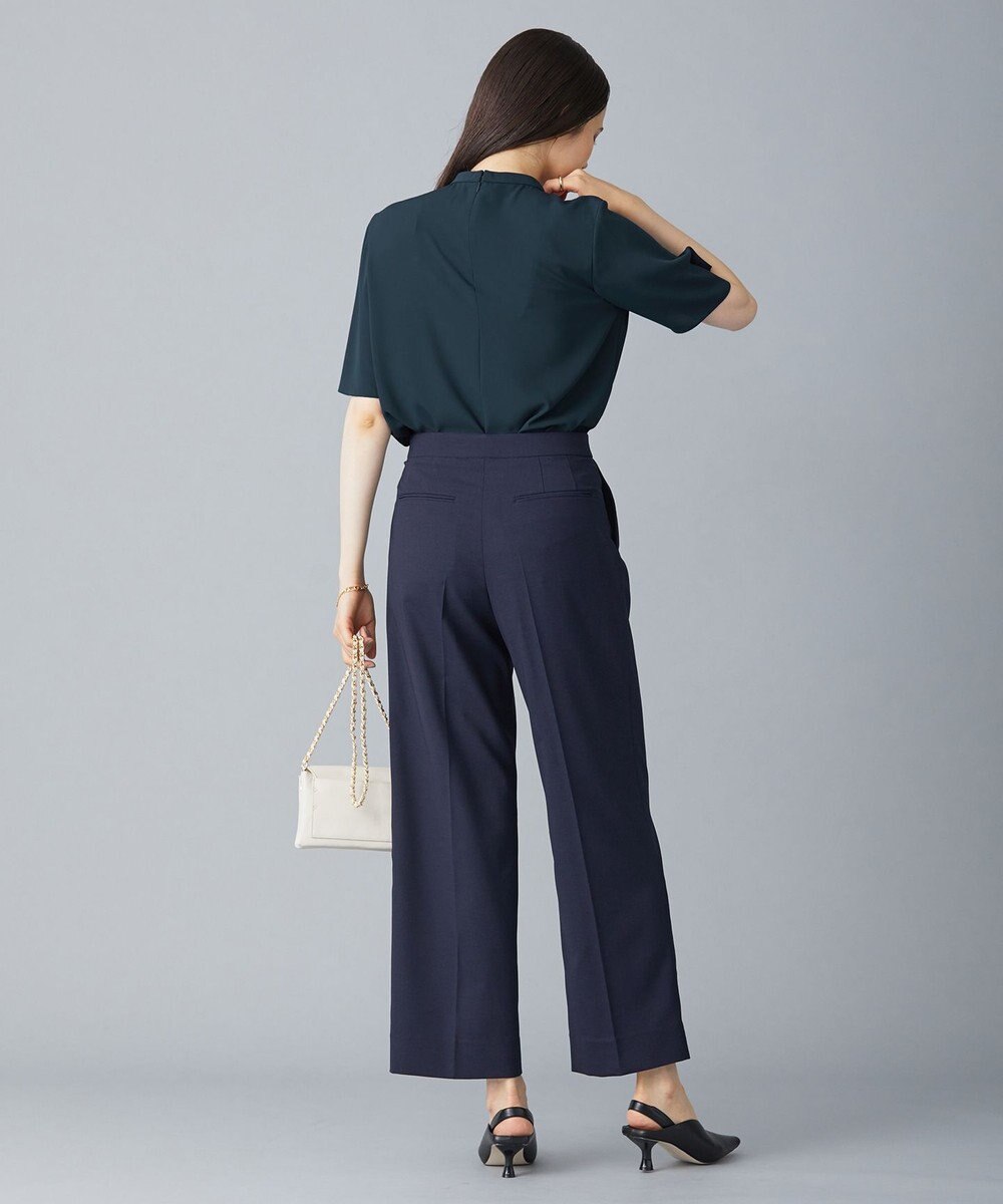 ICB 【洗える】 Back Satin Amunzen フリルブラウス 