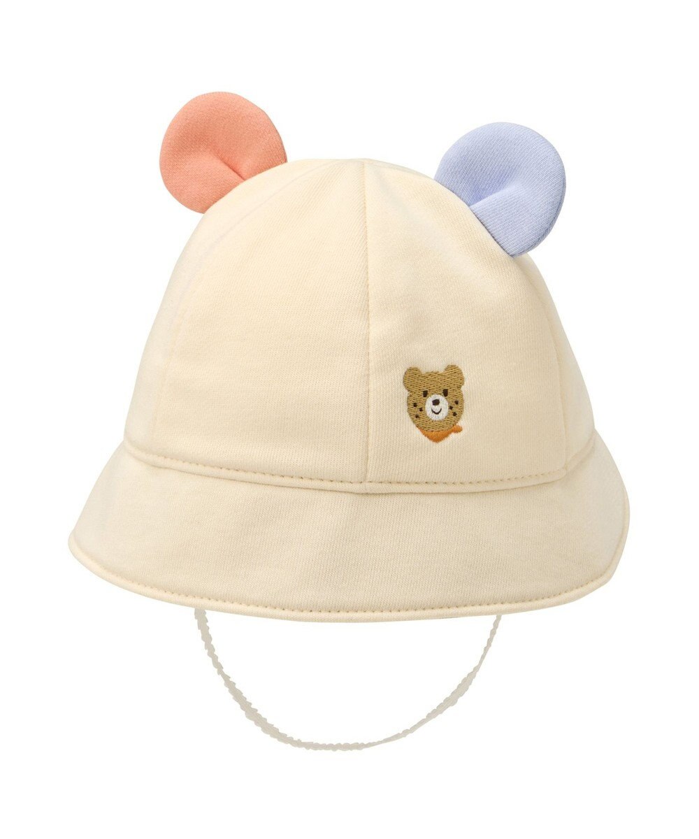 MIKI HOUSE HOT BISCUITS 【40-48cm】裏毛パイル素材 耳付き帽子 