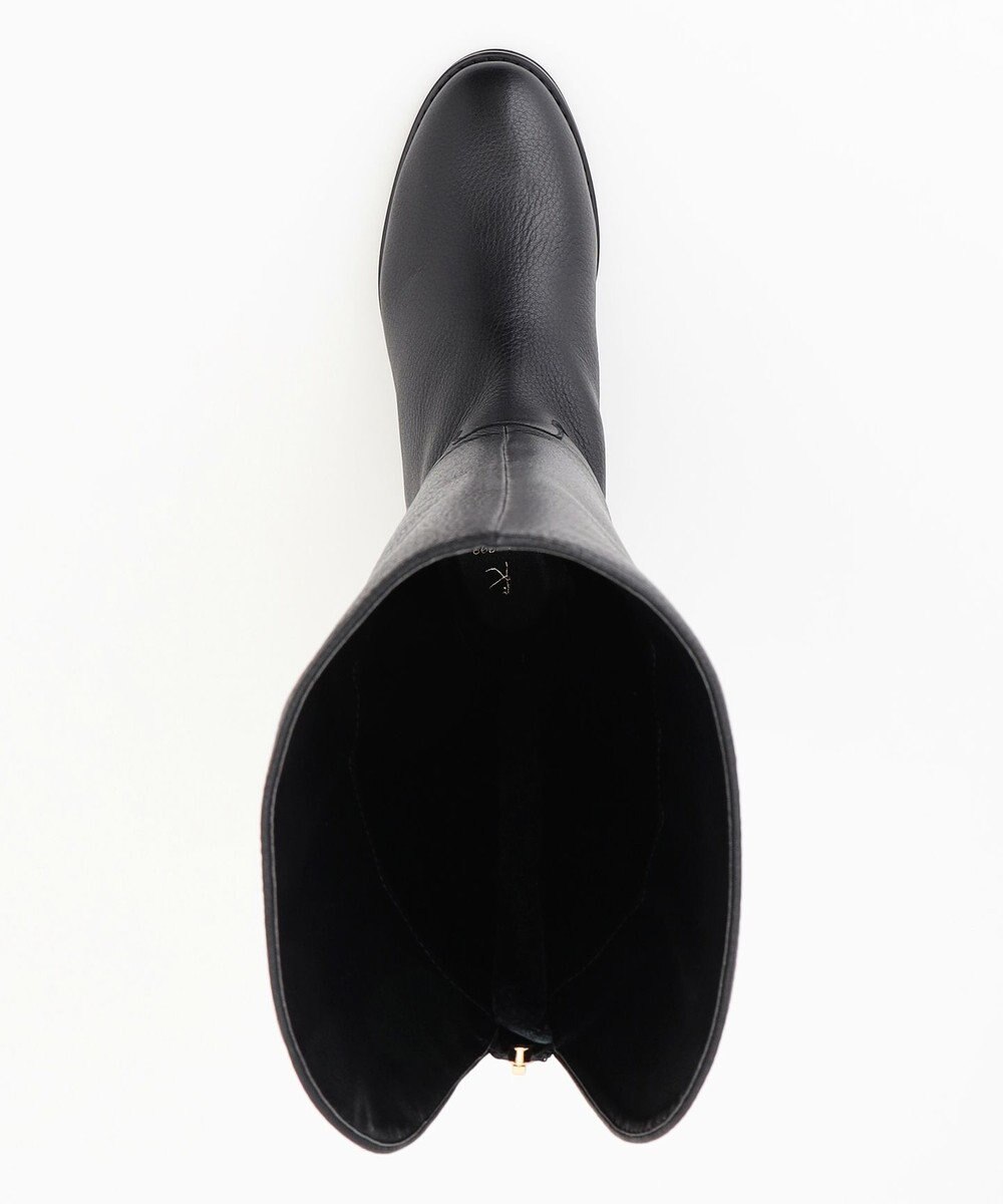 組曲 ワイドシャフト レザーロングブーツ 