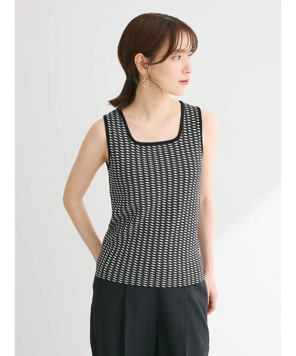 Green Parks ジャガード柄スクエアニットプルオーバー 