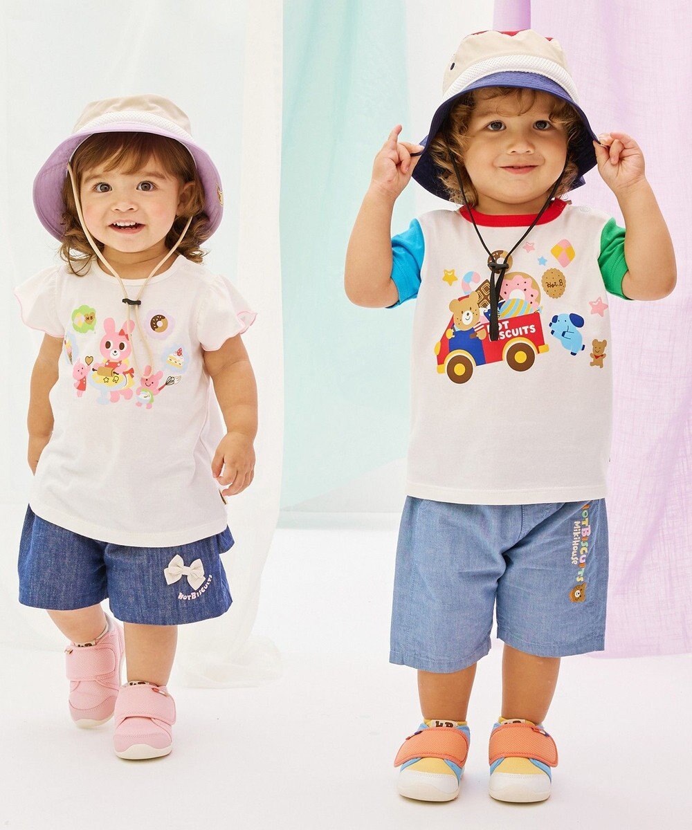 MIKI HOUSE HOT BISCUITS 【80-120cm】 キャビット×お菓子シリーズ 天竺素材半袖Tシャツ 