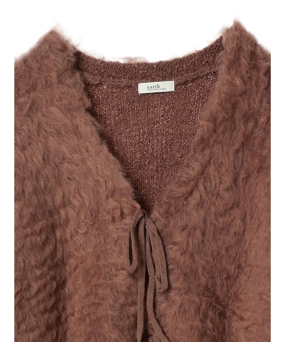 earth music&ecology 起毛リボンニットカーディガン 