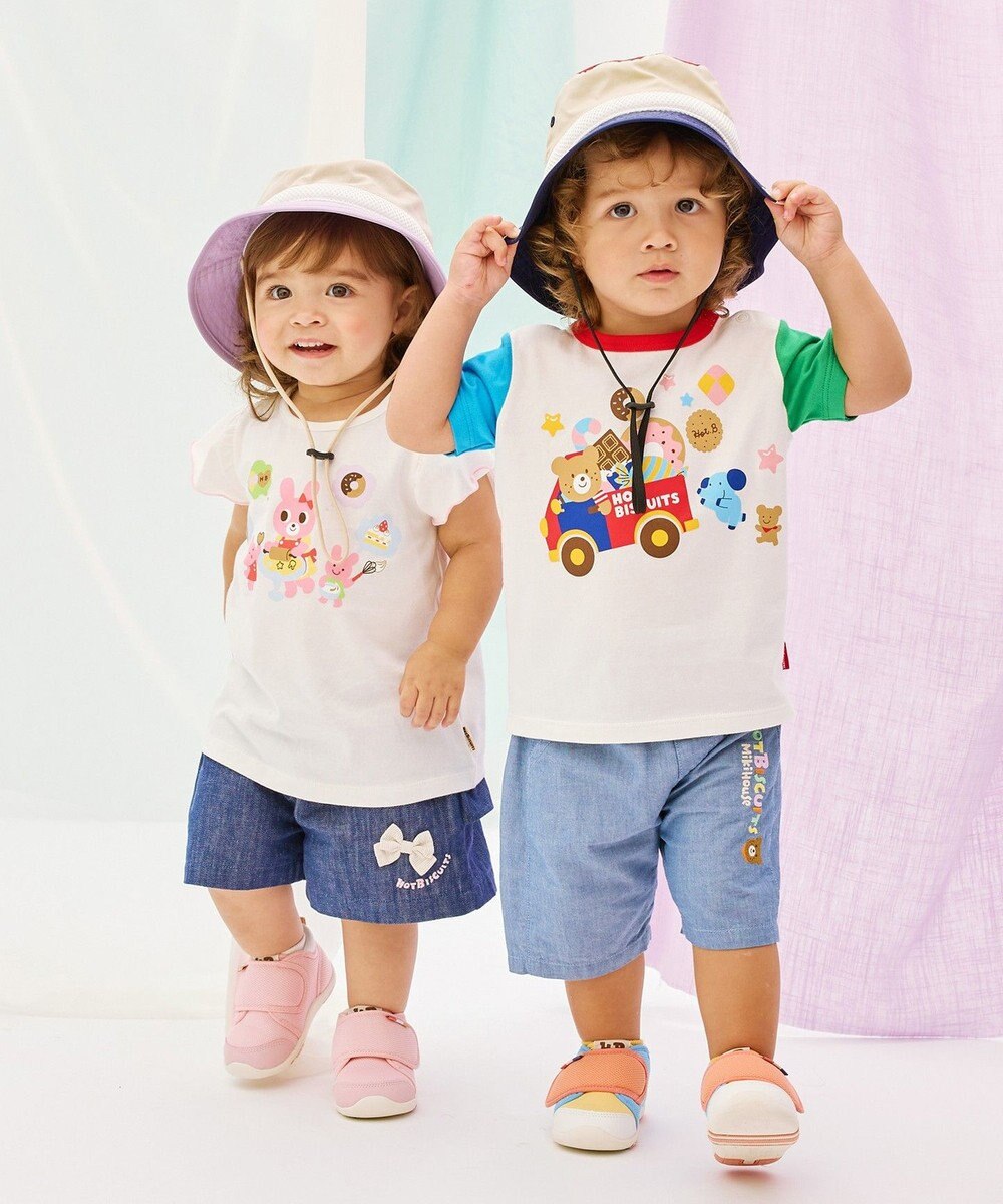 MIKI HOUSE HOT BISCUITS 【80-120cm】 キャビット×お菓子シリーズ 天竺素材半袖Tシャツ 