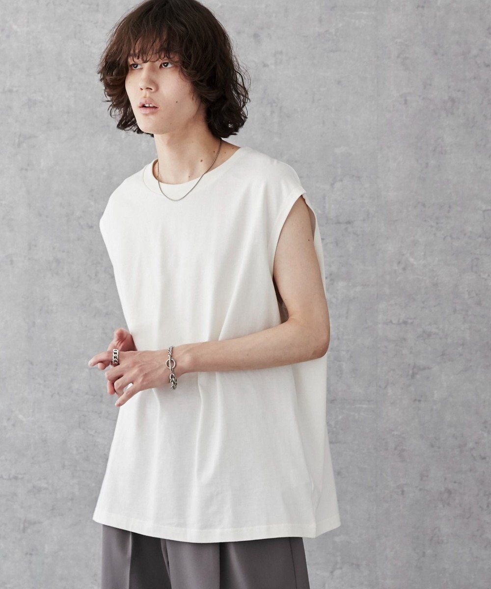 WEGO 【5色3サイズ展開/ユニセックス着用ITEM/洗える/綿100%】スリーブレスコットンT 