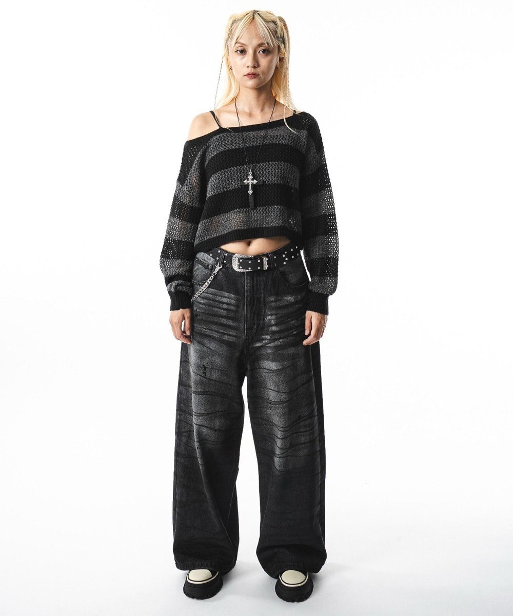 WEGO 【ユニセックス着用ITEM】スーパーバギーダーティデニムパンツ 