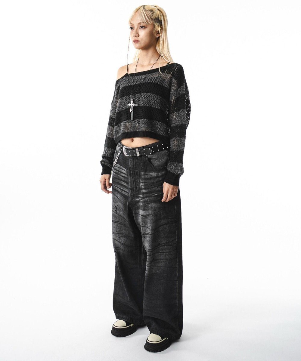 WEGO 【ユニセックス着用ITEM】スーパーバギーダーティデニムパンツ 