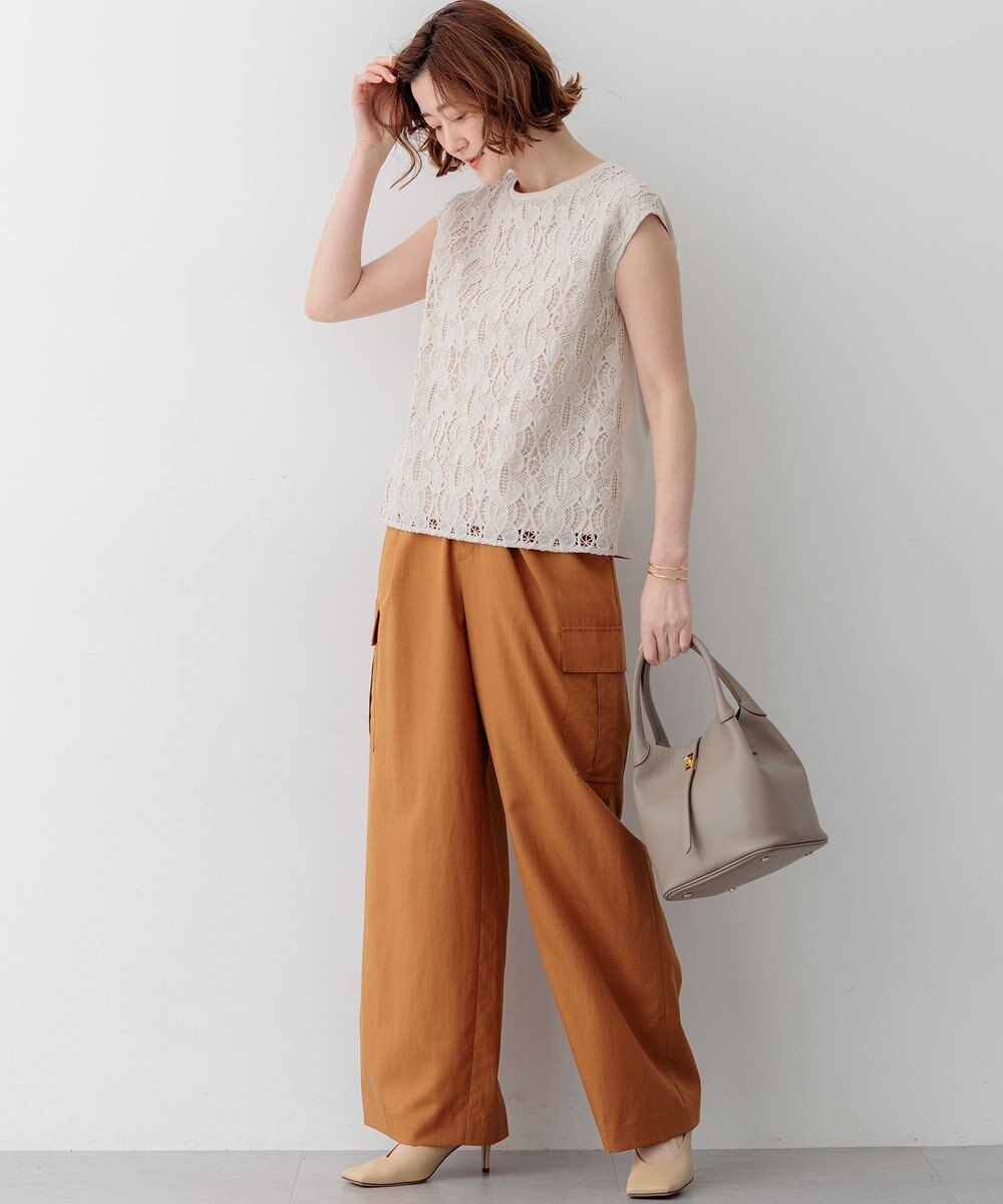 23区 【先行予約/見上愛さん着用】コットンスラブポプリン カーゴパンツ 