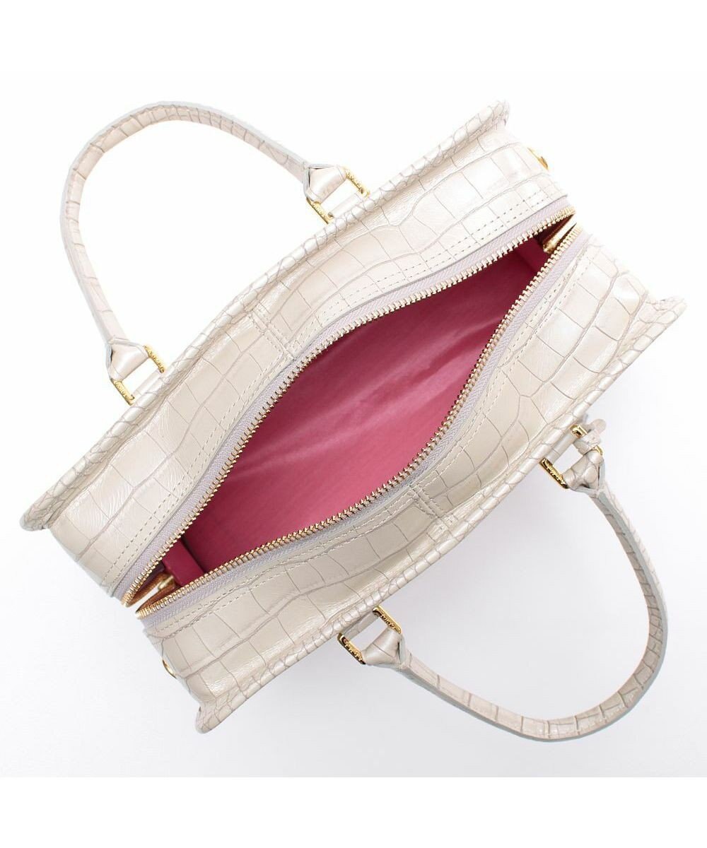 A.D.M.J. 【牛革】クロコ型押しヘリ巻きボストン28cm 