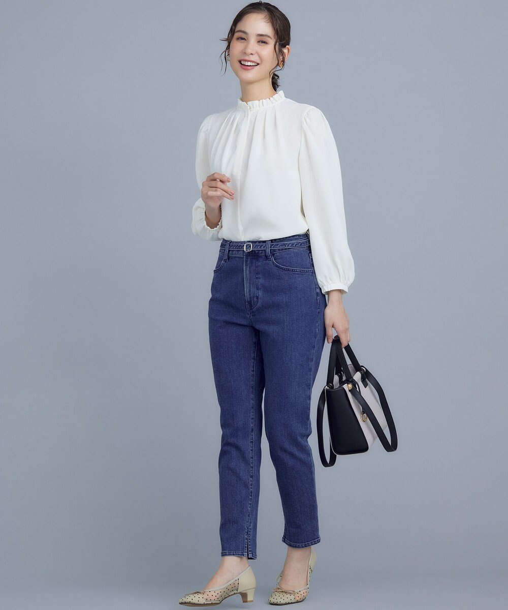 組曲 【WEB限定】ライトデシン フリル襟ブラウス 