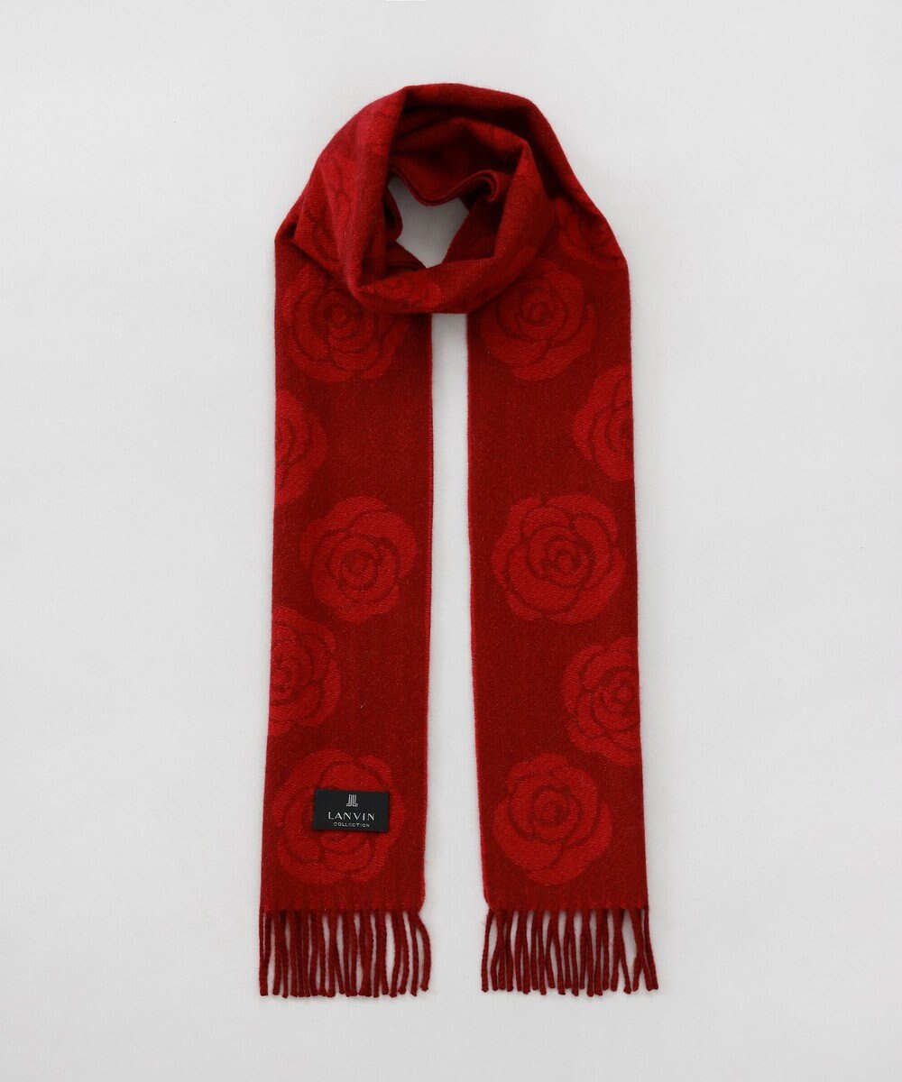 AURORA LANVIN COLLECTION（ランバン コレクション） カシミヤ１００％厚手柄ジャカードプチマフラー 