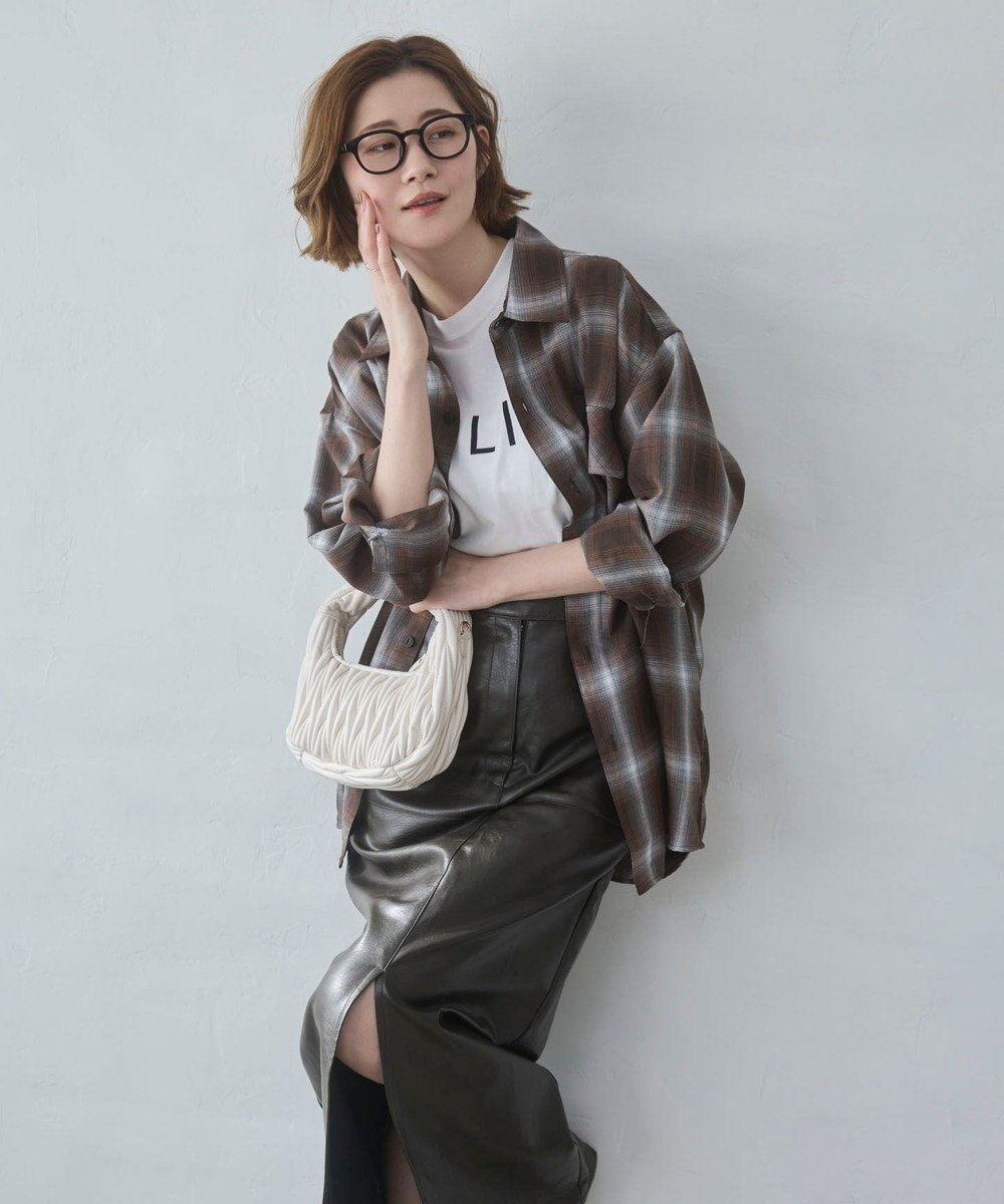 WEGO 【ユニセックス着用ITEM/SMLサイズ展開】オンブレチェックシャツ（LS） 