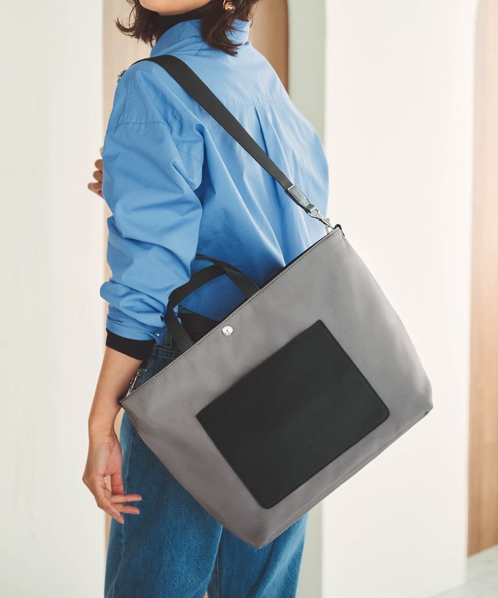 TOPKAPI 【Breath TOPKAPI sis】【WEB限定】ナイロン レザーポケット トートバッグ ショルダー付き A4 / 軽量 / CALM カーム 