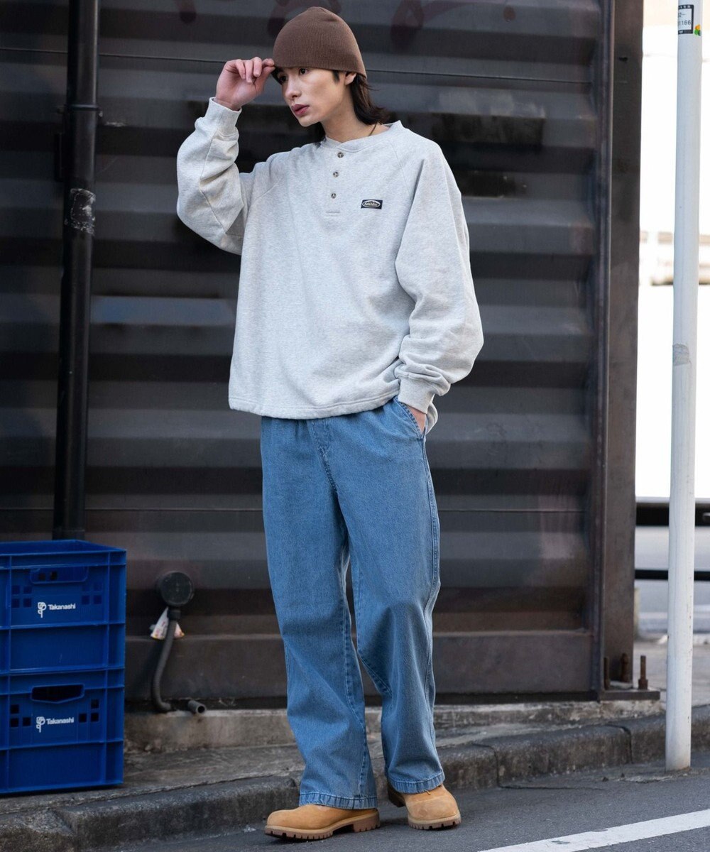 WEGO 【ユニセックス着用ITEM/ウエストゴム】ユルフィットデニムイージーパンツ 