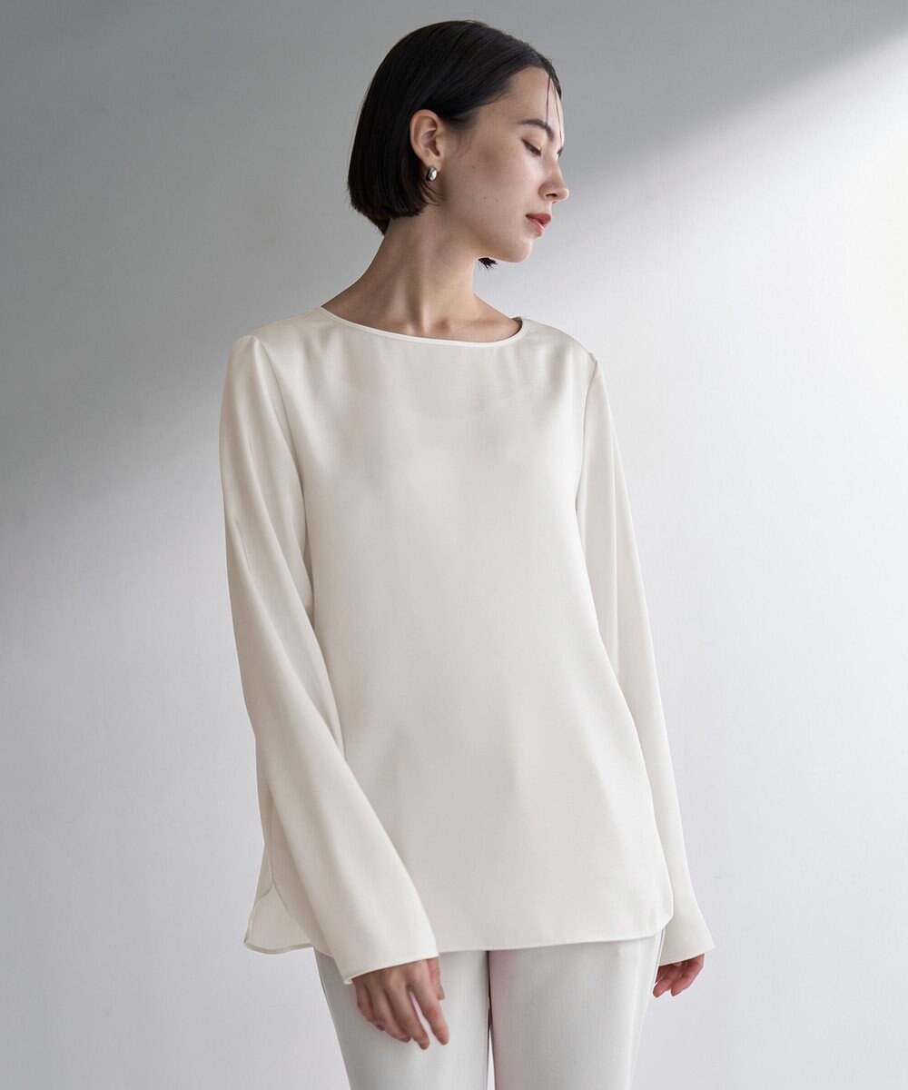 UNFILO サテン レイヤードブラウス 