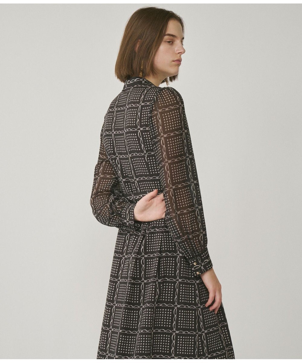 GRACE CONTINENTAL チェーンチェックプリントワンピース 