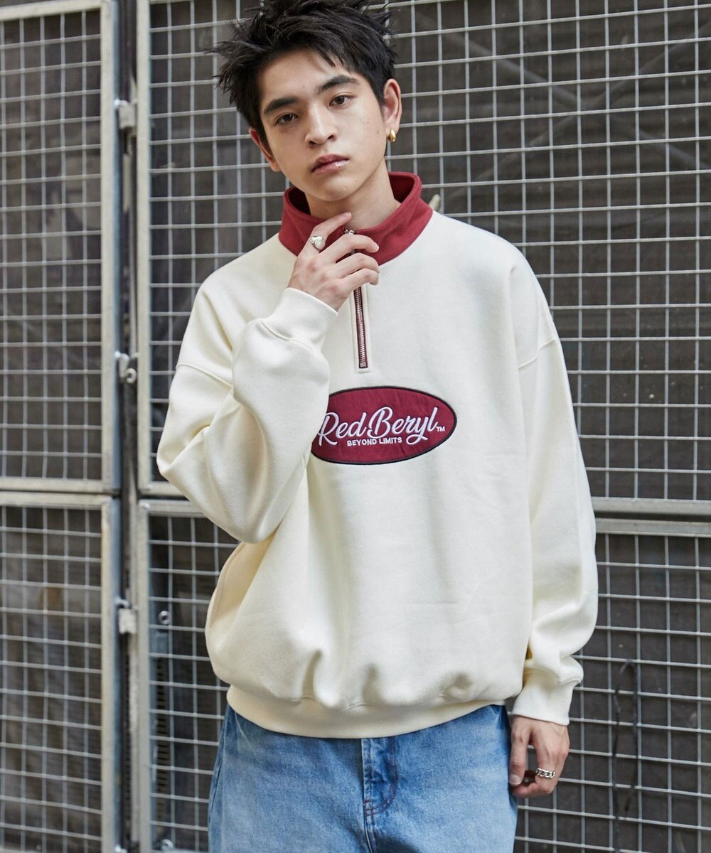 WEGO サークルロゴハーフジッププルオーバー 