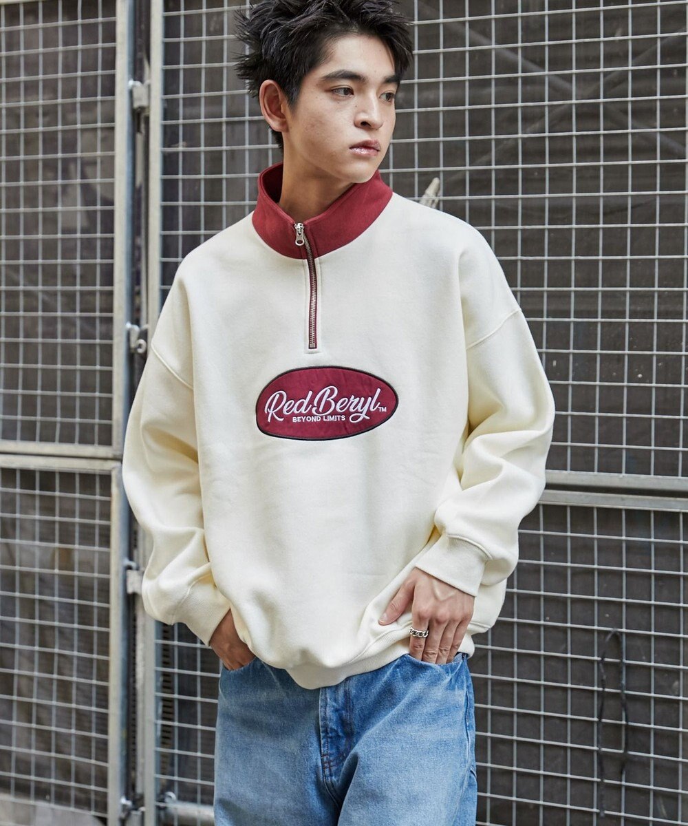 WEGO サークルロゴハーフジッププルオーバー 