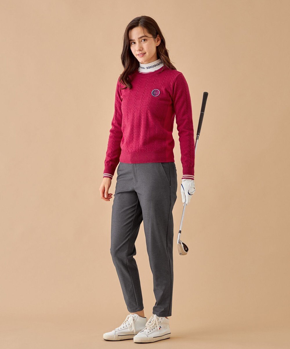 23区GOLF 【WOMEN】【洗える】ストレッチカラー ニット 