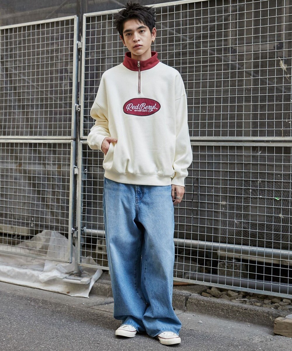 WEGO サークルロゴハーフジッププルオーバー 