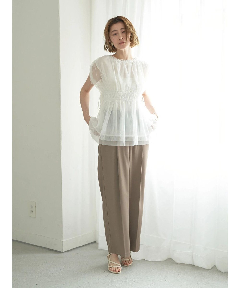 YECCA VECCA チュールギャザーブラウス 