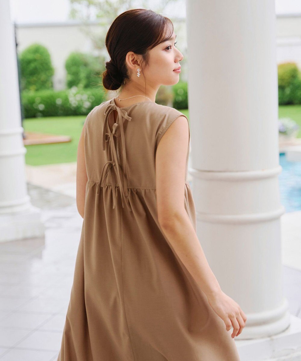 Tiaclasse 【洗える】後ろリボンギャザーワンピース 