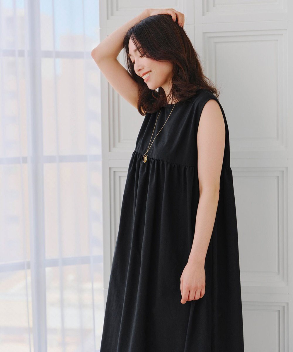 Tiaclasse 【洗える】後ろリボンギャザーワンピース 