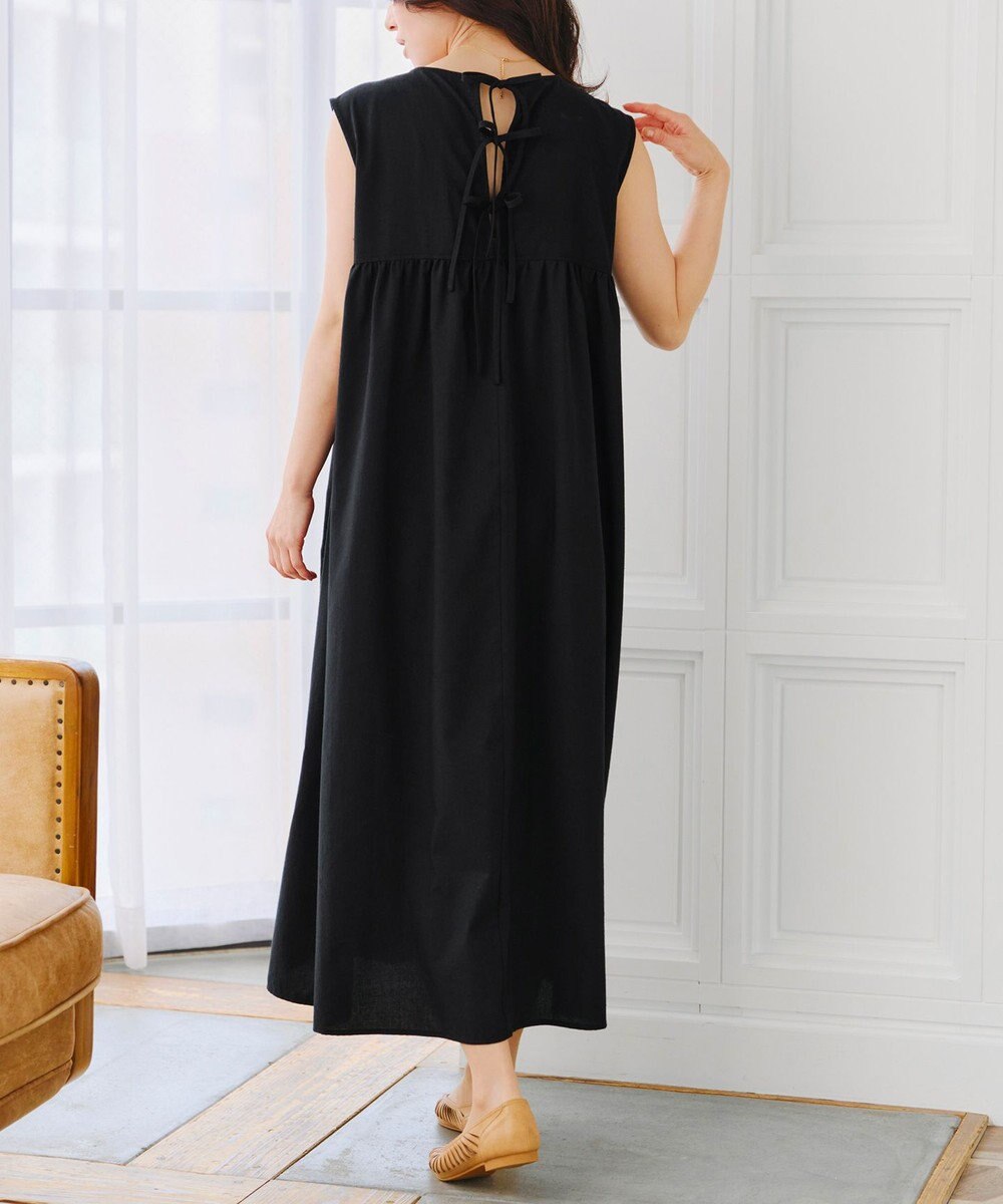 Tiaclasse 【洗える】後ろリボンギャザーワンピース 