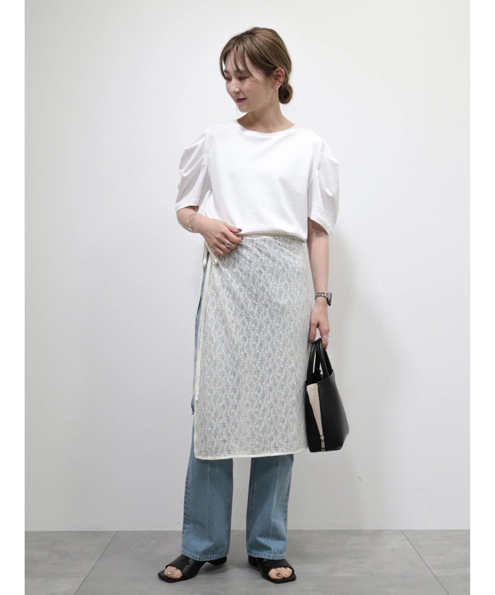 AMERICAN HOLIC 接触冷感タックスリーブ５分袖カットプルオーバー 